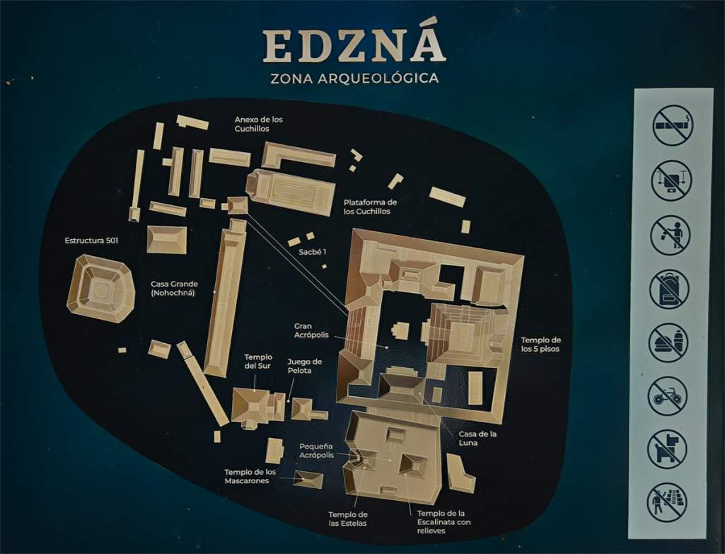 Karta över Edzna