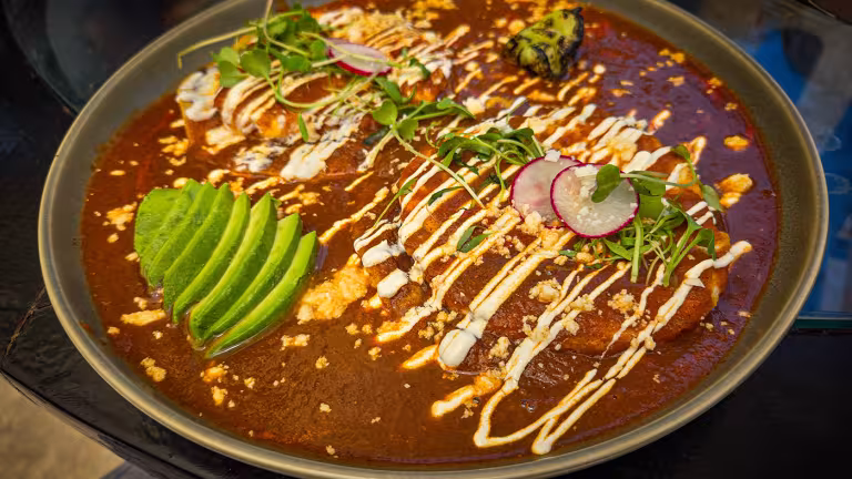 Huevos Rancheros på Café Ola i El Cuyo Yucatán